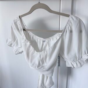 White Wrap Top